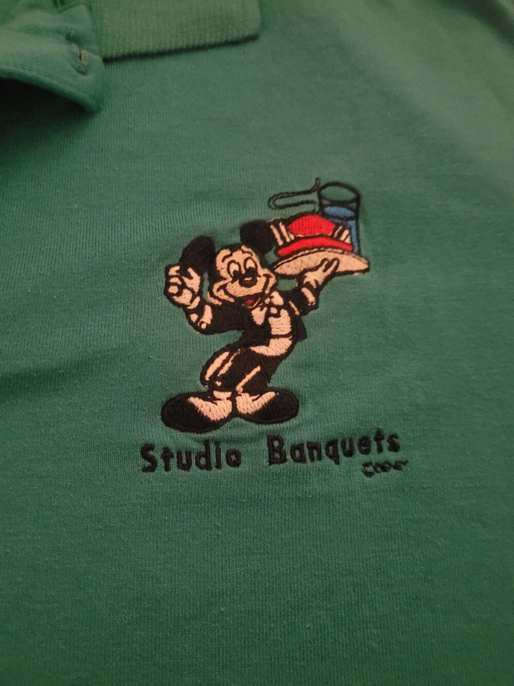Vintage Green Disney Cast Member Exclusive Polo Shirt – Embroidered Mickey Mouse